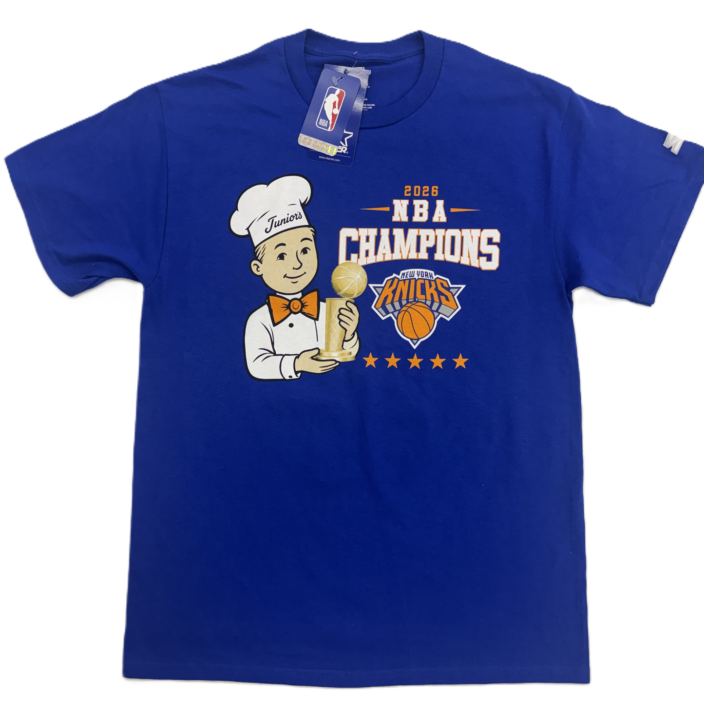 Limited Edition New York Knicks × Junior’s Championship T‑Shirt - Blue
