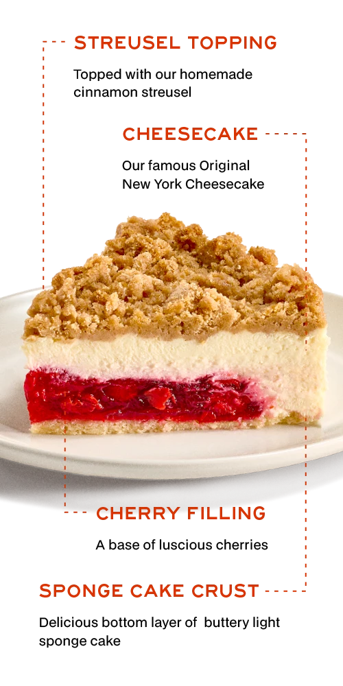 Cherry Crumb Cheesecake – Junior's Cheesecake - Main Image