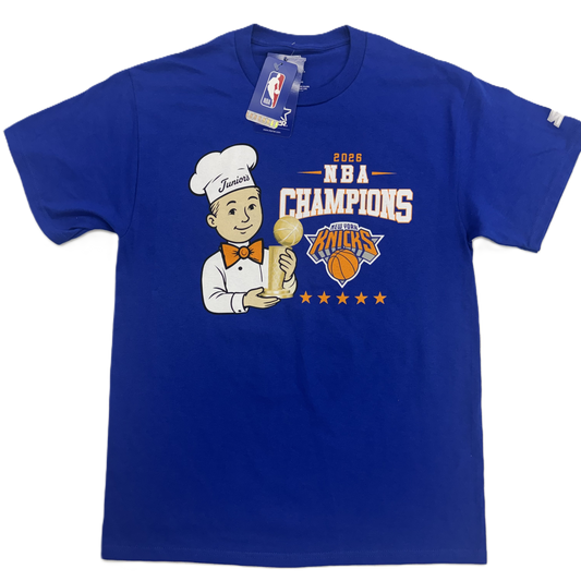 Limited Edition New York Knicks × Junior’s Championship T‑Shirt - Blue