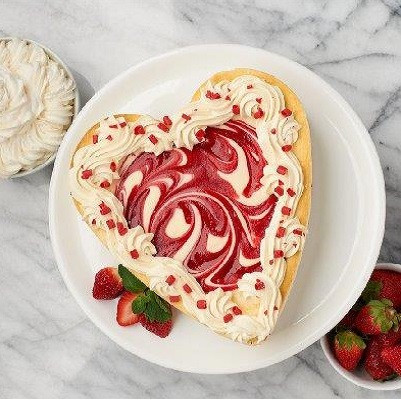 White Chocolate Strawberry Cheesecake Heart