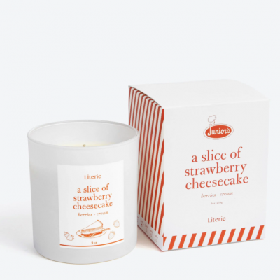 A Slice of Strawberry Cheesecake Candle